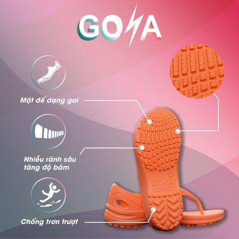  Dép Chạy Bộ Có Quai GOYA GS23 - Màu Cam 