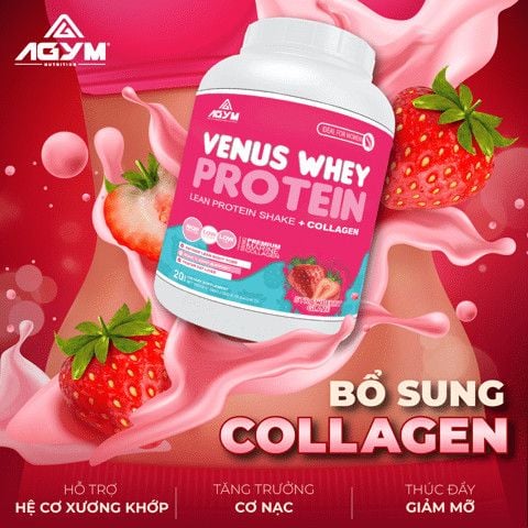 VENUS WHEY PROTEIN + COLLAGEN TITAN 600g - Tăng Trưởng Cơ Nạc, Bổ Sung Collagen