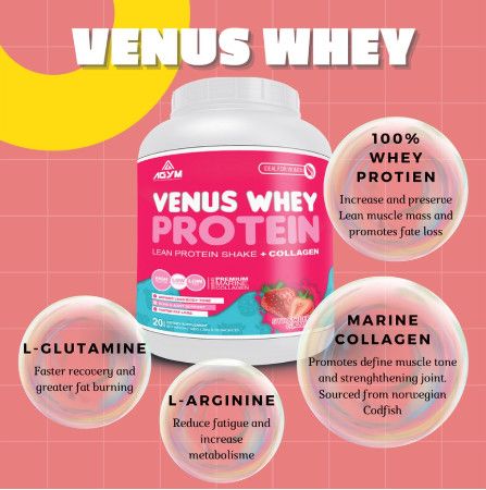VENUS WHEY PROTEIN + COLLAGEN TITAN 600g - Tăng Trưởng Cơ Nạc, Bổ Sung Collagen