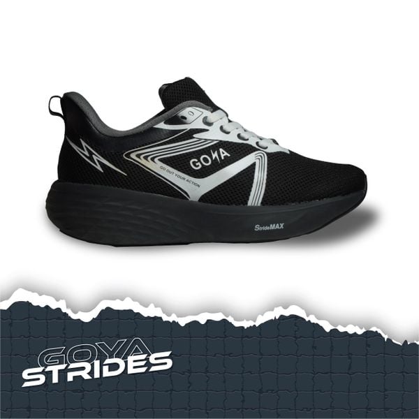  Giày Chạy bộ GOYA Strides 2 - Đen trắng 