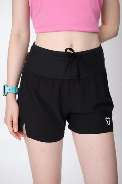  Quần Chạy Bộ Nữ Motive SM201 Có Đai Belt - Màu Đen 