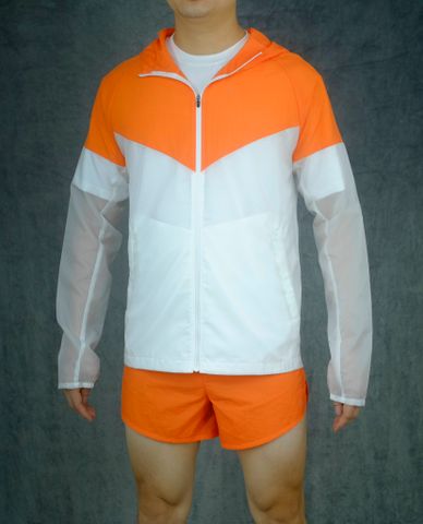  Áo Khoác Chạy Bộ Aspire Phối Màu APK201 - Trắng Cam 