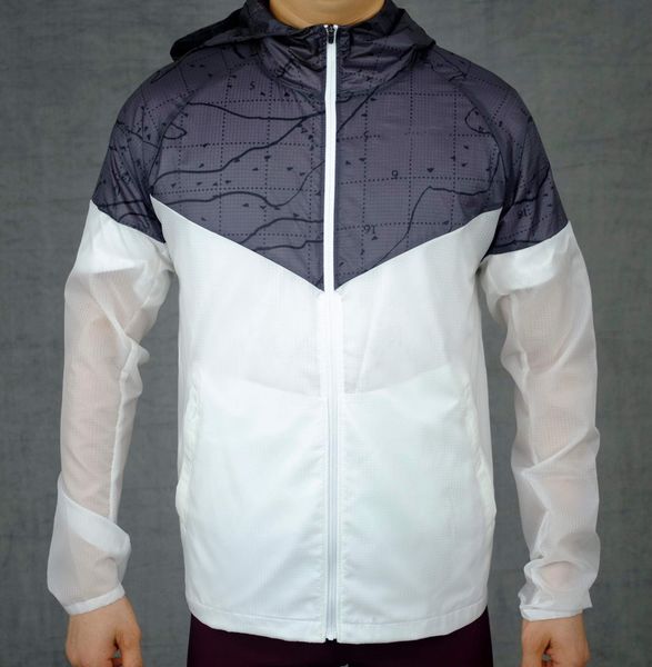  Áo Khoác Chạy Bộ Aspire Phối Màu APK202 - Trắng Xám 