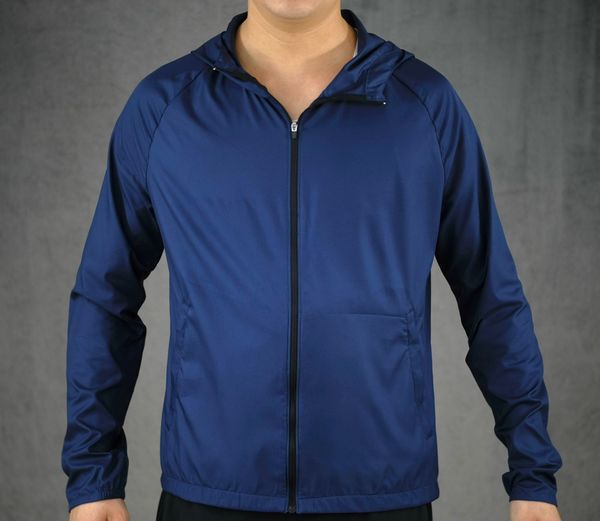  Áo Khoác Chạy Bộ Aspire Một Màu Có Nón APK110 - Xanh Navy 