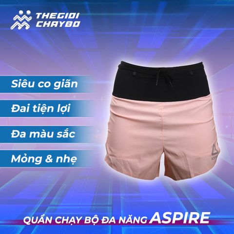  Quần Short Chạy Bộ Aspire APQ630 Đa Năng, Có Đai Belt  - Hồng Be 