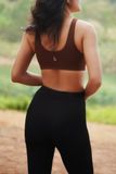  Matching Sets Áo Basic Nâu Đậm-Quần Loe Gân Đen 