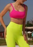  Matching Sets Áo Bra Laha Hot Pink - Quần Vàng Xanh Neon 