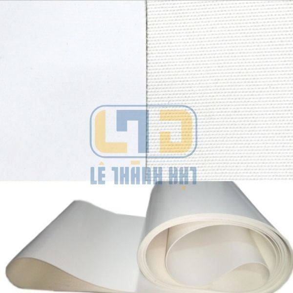 Băng tải PVC trắng trơn dày 2mm, 2 lớp bố