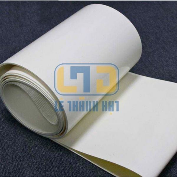 Băng tải PVC trắng trơn dày 3mm, 2 lớp bố