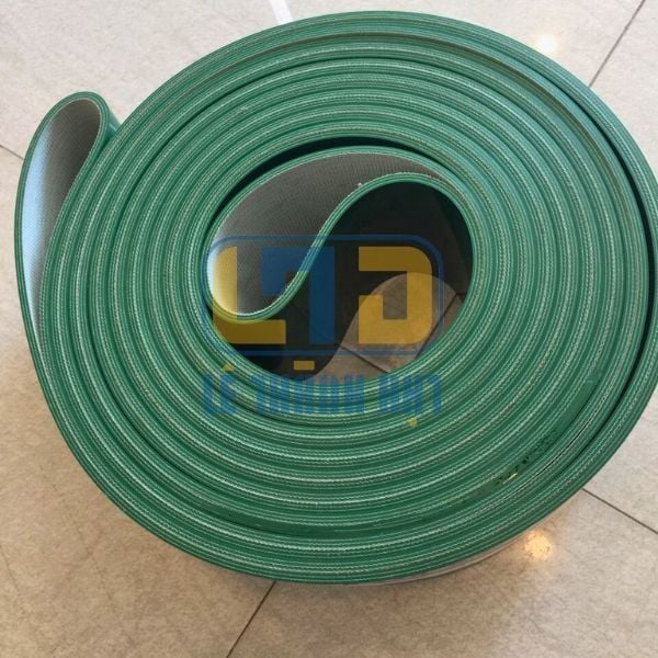 Băng Tải PVC Xanh Caro Dày 5mm, 4 Lớp Bố