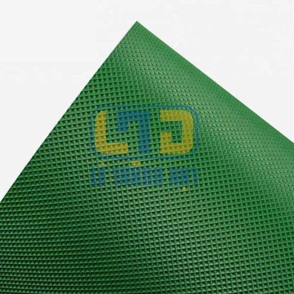 Băng Tải PVC Xanh Caro Dày 5mm (4 Lớp Bố Mềm)