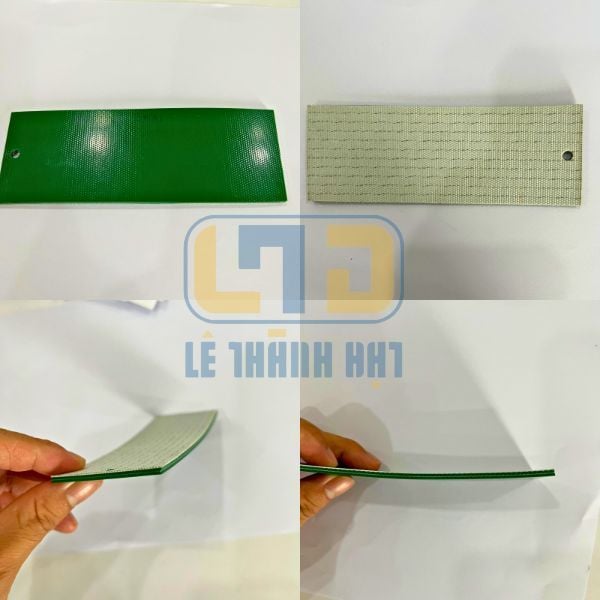 Băng tải PVC xanh trơn 2 lớp bố, dày 3mm