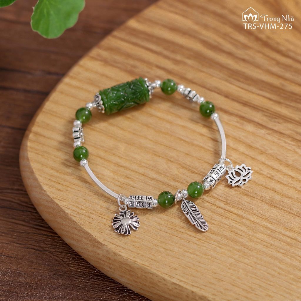 Vòng ngọc bích mix charm lu thống ( TRS VHM 275 )