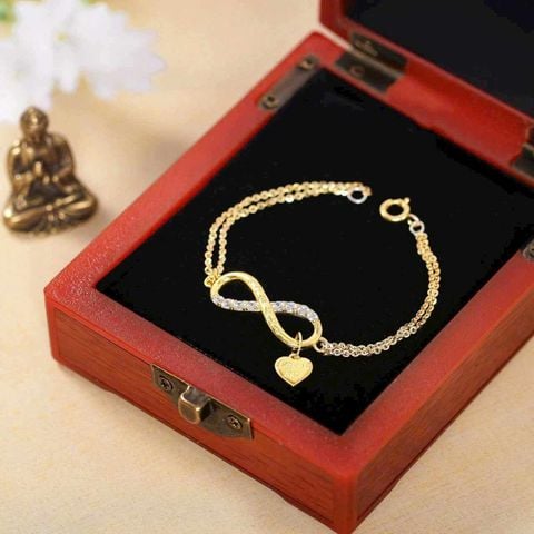 Lắc tay Hạnh Phúc Luôn Ở Đây - charm vô cực om mani padme hum