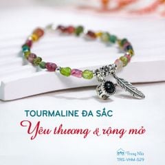 Vòng tourmaline đa sắc charm Phổ chiếu Bát Nhã Tâm Kinh (TRS VHM 529)