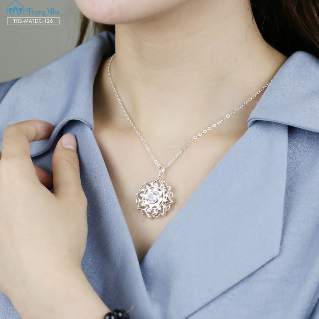 Mặt dây chuyền bạc Mandala đính đá (TRS MATDC 126)