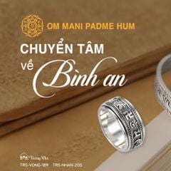Nhẫn bạc khắc chú Om Mani Padme Hum xoay - Tịnh hóa thân tâm ( TRS NHAN 205 )