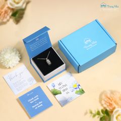 Mặt dây chuyền bạc Hoa Sen khắc chú Om Mani Padme Hum (TRS MATDC 188)