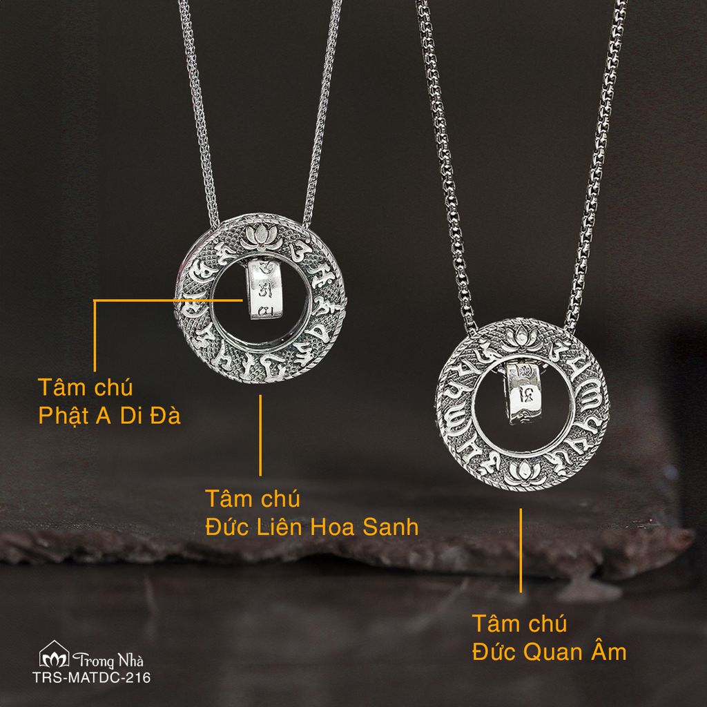 Mặt dây chuyền Liên Hoa Tam Chú ( TRS MATDC 216 )