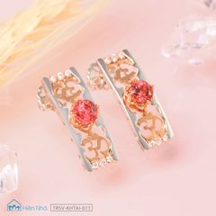 Nhẫn bạc cao cấp chữ Om đính đá Spinel