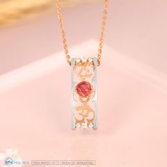 Nhẫn bạc cao cấp chữ Om đính đá Spinel