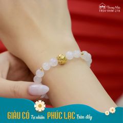 Vòng tay Phúc Bảo - Charm vàng khắc chú zambala mix đá (TRS VHM 278)