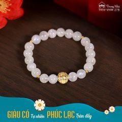 Vòng tay Phúc Bảo - Charm vàng khắc chú zambala mix đá (TRS VHM 278)