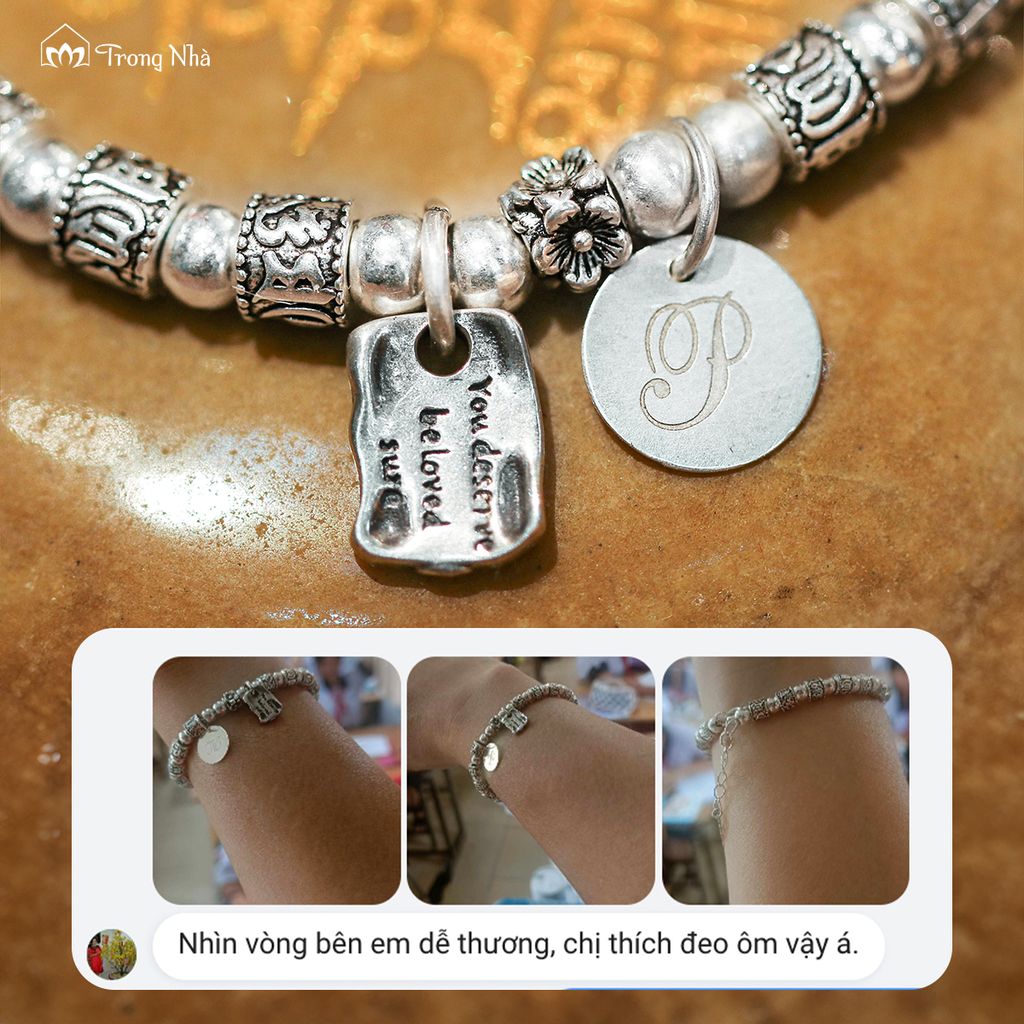 Lắc tay bạc handmade siêu biến chú - Vì bạn xứng đáng ( VHM 522-1)