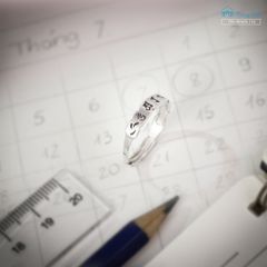 Nhẫn bạc khắc chú Văn Thù Sư Lợi (TRS  NHAN 156)