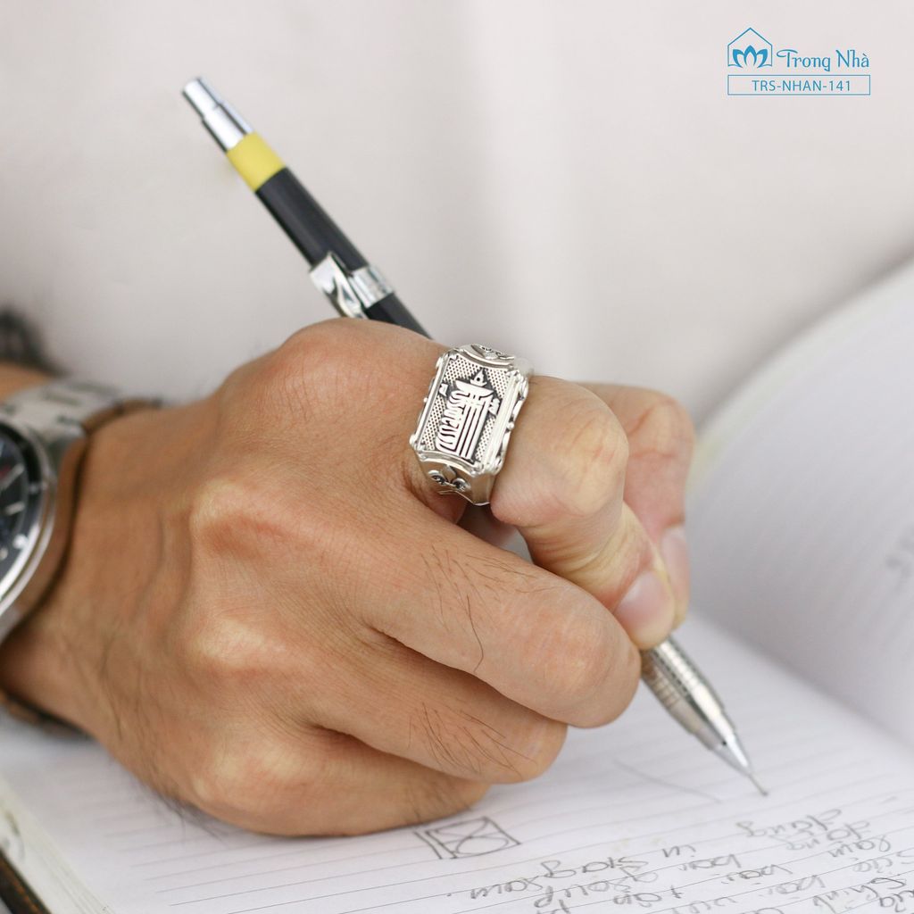 Nhẫn bạc nam Kalachakra size 21mm (TRS NHAN 141 1)