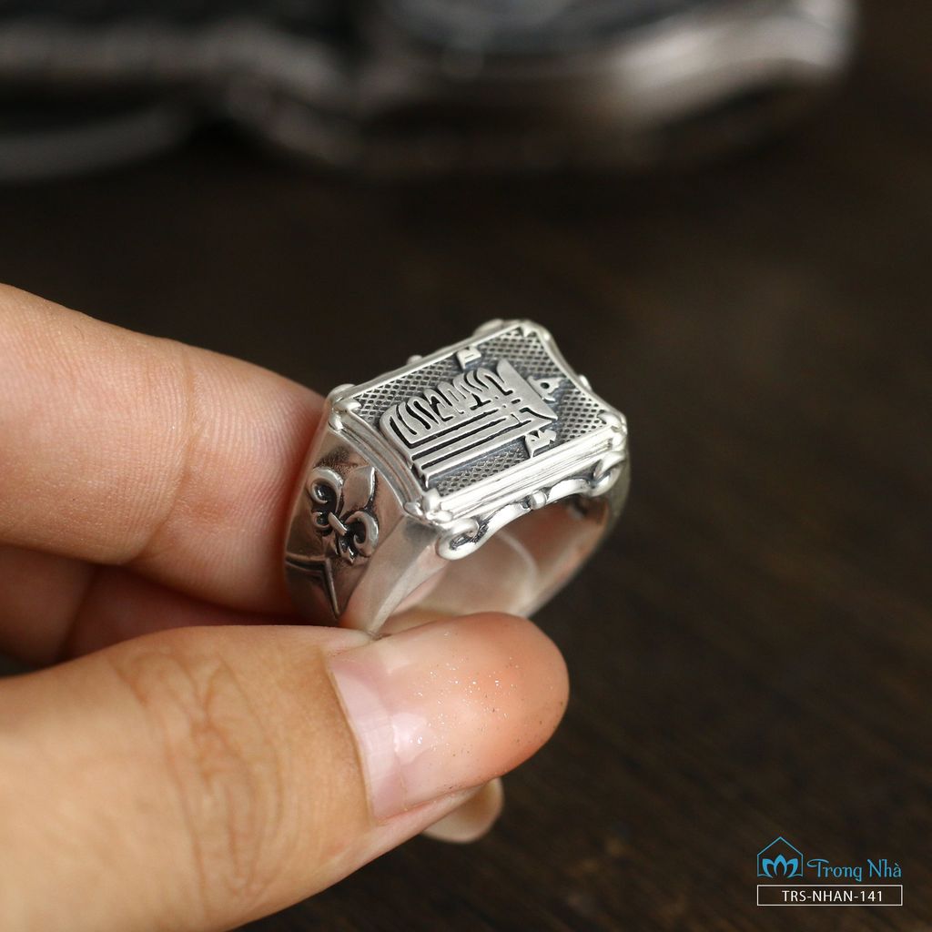 Nhẫn bạc nam Kalachakra size 21mm (TRS NHAN 141 1)