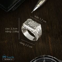 Nhẫn bạc nam Kalachakra size 21mm (TRS NHAN 141 1)