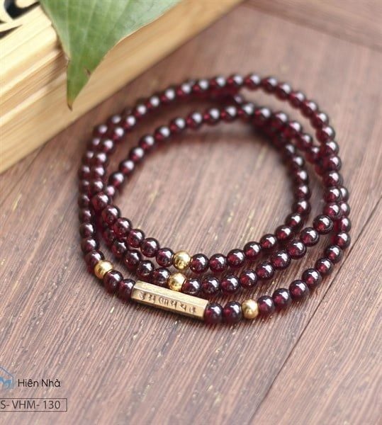 Vòng garnet 4 li cuốn 3 mix trụ om vàng 10k-xh2 ( TRSV VHM 130 )