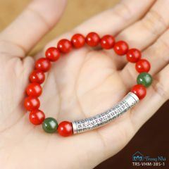 Vòng san hô đỏ charm bát nhã (vhm 385)