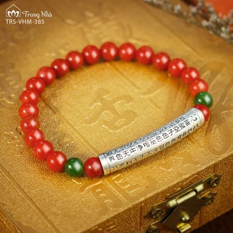 Vòng san hô đỏ charm bát nhã (vhm 385)