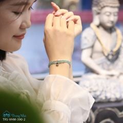 Vòng lam ngọc mix charm treo Quan Âm phổ chiếu (trs vhm 390)