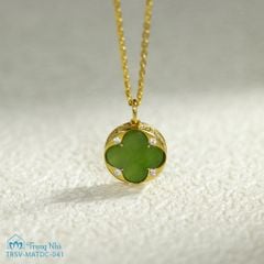 Mặt dây chuyền vàng Cỏ bốn lá Ngọc bích ( MATDC 041 )