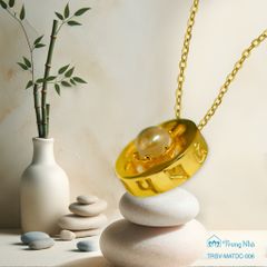 Phúc tự phổ chiếu - Mặt dây chuyền vàng cỏ 4 lá phổ chiếu Bát Nhã ( MATDC 006 )