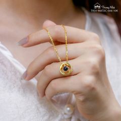 Phúc tự phổ chiếu - Mặt dây chuyền vàng cỏ 4 lá phổ chiếu Bát Nhã ( MATDC 006 )