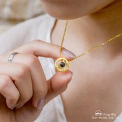 Phúc tự phổ chiếu - Mặt dây chuyền vàng cỏ 4 lá phổ chiếu Bát Nhã ( MATDC 006 )