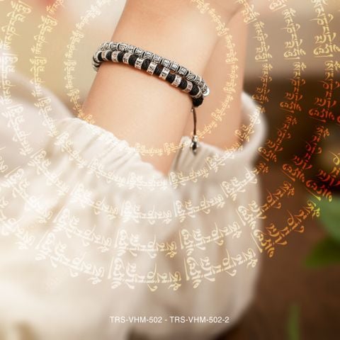 Vòng tay tết dây siêu biến chú Om Mani Padme Hum ( VHM 502 )