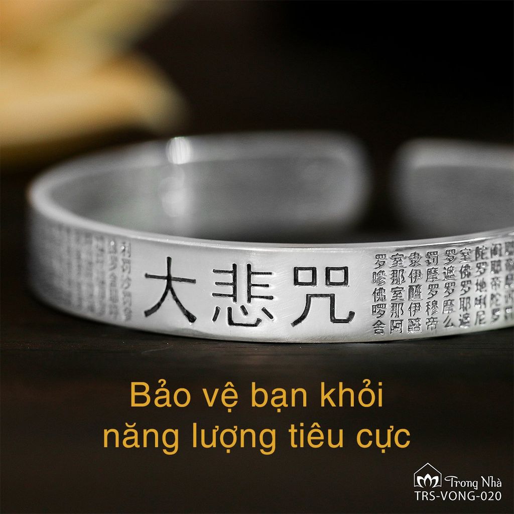 Vòng tay bạc khắc chú Đại Bi ( TRS VONG 020 )