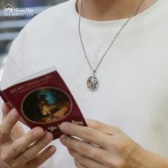 Mặt dây chuyền bạc khắc chú Om Mani ( TRS MATDC 230 )