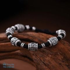 Vòng tết dây siêu biến chú khắc Om mani padme hum ( TRS VHM 031 )