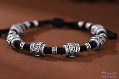 Vòng tết dây siêu biến chú khắc Om mani padme hum ( TRS VHM 031 )