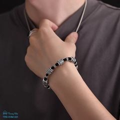Vòng tết dây siêu biến chú khắc Om mani padme hum ( TRS VHM 031 )
