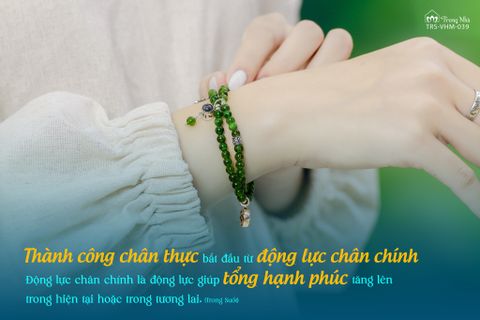 Vòng diopside 4 li cuốn 2 charm Quan âm phổ chiếu ( trs vhm 017 )