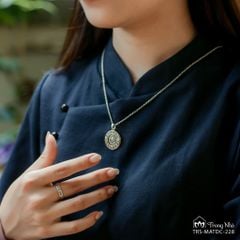 Mặt dây chuyền bạc Mandala khắc chú Dược Sư ( MATDC 228 )