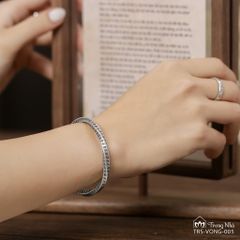 Vòng bạc kim cang xoắn khắc bát nhã tâm kinh ( TRS VONG 005 )