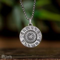 Mặt dây chuyền bạc Mandala khắc chú Dược Sư ( MATDC 228 )